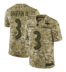 Youth Nike Baltimore Ravens #3 Robert Griffin III Limited Camo 2018 Salute to Service NFL Jersey