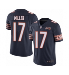 Men's Chicago Bears #17 Anthony Miller Navy Blue Team Color 100th Season Limited Football Jersey