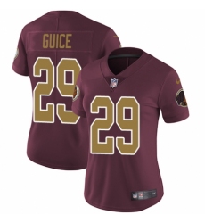 Women's Nike Washington Redskins #29 Derrius Guice Burgundy Red/Gold Number Alternate 80TH Anniversary Vapor Untouchable Limited Player NFL Jersey