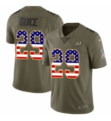 Youth Nike Washington Redskins #29 Derrius Guice Limited Olive/USA Flag 2017 Salute to Service NFL Jersey