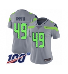 Women's Seattle Seahawks #49 Shaquem Griffin Limited Silver Inverted Legend 100th Season Football Jersey