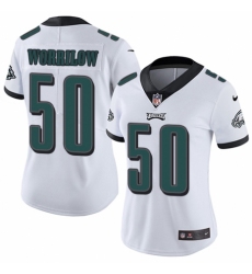 Women's Nike Philadelphia Eagles #50 Paul Worrilow White Vapor Untouchable Limited Player NFL Jersey