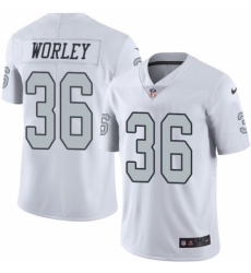 Men's Nike Oakland Raiders #36 Daryl Worley Limited White Rush Vapor Untouchable NFL Jersey