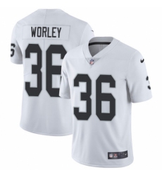 Men's Nike Oakland Raiders #36 Daryl Worley White Vapor Untouchable Limited Player NFL Jersey