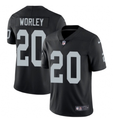 Youth Nike Oakland Raiders #20 Daryl Worley Black Team Color Vapor Untouchable Elite Player NFL Jersey