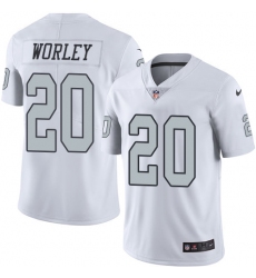 Youth Nike Oakland Raiders #20 Daryl Worley Limited White Rush Vapor Untouchable NFL Jersey