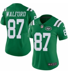 Women's Nike New York Jets #87 Clive Walford Limited Green Rush Vapor Untouchable NFL Jersey