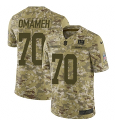 Men's Nike New York Giants #70 Patrick Omameh Limited Camo 2018 Salute to Service NFL Jersey
