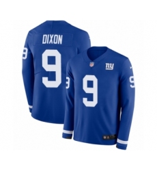 Men's Nike New York Giants #9 Riley Dixon Limited Royal Blue Therma Long Sleeve NFL Jersey