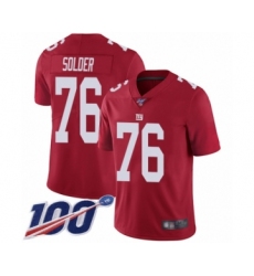 Men's New York Giants #76 Nate Solder Red Limited Red Inverted Legend 100th Season Football Jersey
