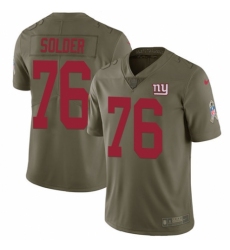 Men's Nike New York Giants #76 Nate Solder Limited Olive 2017 Salute to Service NFL Jersey