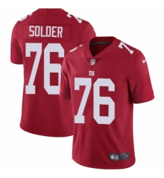 Men's Nike New York Giants #76 Nate Solder Red Alternate Vapor Untouchable Limited Player NFL Jersey