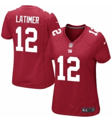 Women's Nike New York Giants #12 Cody Latimer Game Red Alternate NFL Jersey