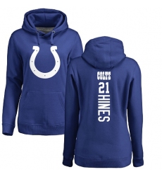 NFL Women's Nike Indianapolis Colts #21 Nyheim Hines Royal Blue Backer Pullover Hoodie