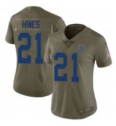 Women's Nike Indianapolis Colts #21 Nyheim Hines Limited Olive 2017 Salute to Service NFL Jersey