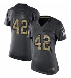 Women's Nike Indianapolis Colts #42 Nyheim Hines Limited Black 2016 Salute to Service NFL Jersey