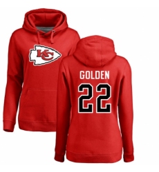 NFL Women's Nike Kansas City Chiefs #22 Robert Golden Red Name & Number Logo Pullover Hoodie