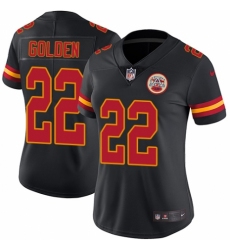 Women's Nike Kansas City Chiefs #22 Robert Golden Limited Black Rush Vapor Untouchable NFL Jersey