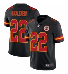 Youth Nike Kansas City Chiefs #22 Robert Golden Limited Black Rush Vapor Untouchable NFL Jersey