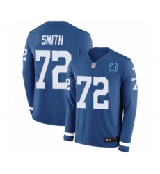 Men's Nike Indianapolis Colts #72 Braden Smith Limited Blue Therma Long Sleeve NFL Jersey