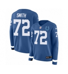 Women's Nike Indianapolis Colts #72 Braden Smith Limited Blue Therma Long Sleeve NFL Jersey