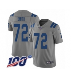 Youth Indianapolis Colts #72 Braden Smith Limited Gray Inverted Legend 100th Season Football Jersey