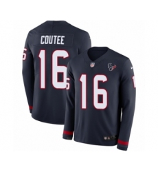 Men's Nike Houston Texans #16 Keke Coutee Limited Navy Blue Therma Long Sleeve NFL Jersey