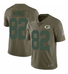 Men's Nike Green Bay Packers #82 J'Mon Moore Limited Olive 2017 Salute to Service NFL Jersey