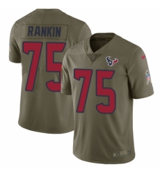 Men's Nike Houston Texans #75 Martinas Rankin Limited Olive 2017 Salute to Service NFL Jersey