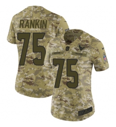 Women's Nike Houston Texans #75 Martinas Rankin Limited Camo 2018 Salute to Service NFL Jersey