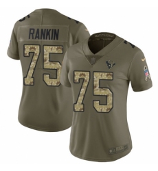 Women's Nike Houston Texans #75 Martinas Rankin Limited Olive Camo 2017 Salute to Service NFL Jersey