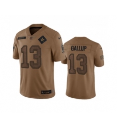 Men's Nike Dallas Cowboys #13 Michael Gallup 2023 Brown Salute To Service Limited Football Stitched Jersey