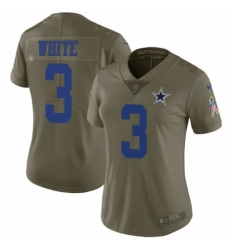 Women's Nike Dallas Cowboys #3 Mike White Limited Olive 2017 Salute to Service NFL Jersey