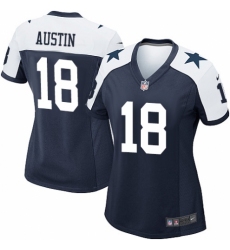Women's Nike Dallas Cowboys #18 Tavon Austin Game Navy Blue Throwback Alternate NFL Jersey