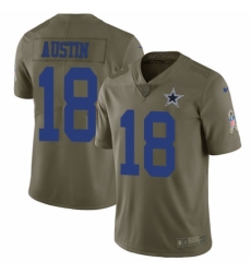Youth Nike Dallas Cowboys #18 Tavon Austin Limited Olive 2017 Salute to Service NFL Jersey