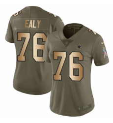 Women's Nike Dallas Cowboys #76 Kony Ealy Limited Olive/Gold 2017 Salute to Service NFL Jersey
