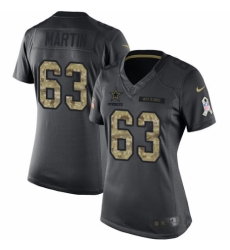 Women's Nike Dallas Cowboys #63 Marcus Martin Limited Black 2016 Salute to Service NFL Jersey