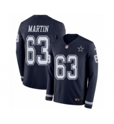 Youth Nike Dallas Cowboys #63 Marcus Martin Limited Navy Blue Therma Long Sleeve NFL Jersey