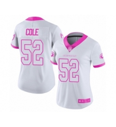 Women's Arizona Cardinals #52 Mason Cole Limited White Pink Rush Fashion Football Jersey