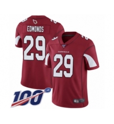 Men's Arizona Cardinals #29 Chase Edmonds Red Team Color Vapor Untouchable Limited Player 100th Season Football Jersey