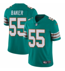 Men's Nike Miami Dolphins #55 Jerome Baker Aqua Green Alternate Vapor Untouchable Limited Player NFL Jersey