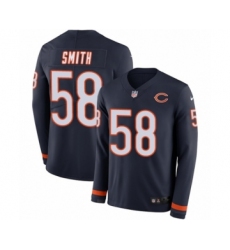 Men's Nike Chicago Bears #58 Roquan Smith Limited Navy Blue Therma Long Sleeve NFL Jersey