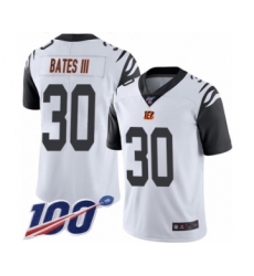 Men's Cincinnati Bengals #30 Jessie Bates III Limited White Rush Vapor Untouchable 100th Season Football Jersey