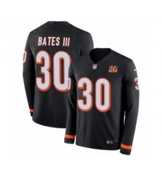 Youth Nike Cincinnati Bengals #30 Jessie Bates III Limited Black Therma Long Sleeve NFL Jersey