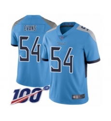 Youth Tennessee Titans #54 Rashaan Evans Light Blue Alternate Vapor Untouchable Limited Player 100th Season Football Jersey