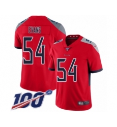 Youth Tennessee Titans #54 Rashaan Evans Limited Red Inverted Legend 100th Season Football Jersey