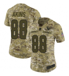 Women's Nike Houston Texans #88 Jordan Akins Limited Camo 2018 Salute to Service NFL Jersey