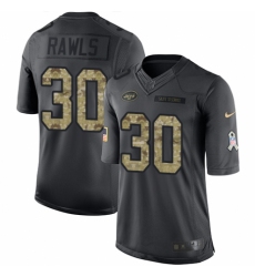 Men's Nike New York Jets #30 Thomas Rawls Limited Black 2016 Salute to Service NFL Jersey