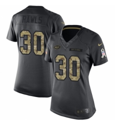Women's Nike New York Jets #30 Thomas Rawls Limited Black 2016 Salute to Service NFL Jersey