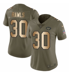 Women's Nike New York Jets #30 Thomas Rawls Limited Olive Gold 2017 Salute to Service NFL Jersey